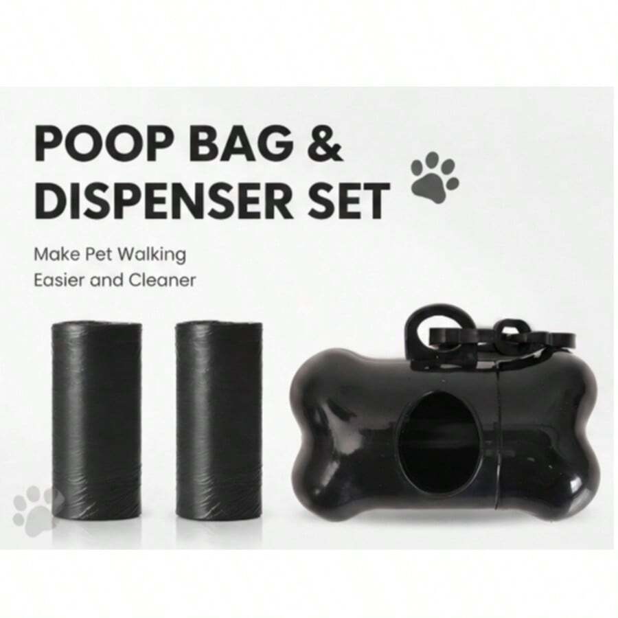 2 Rolls Of 30 Pet Poop Bags Solid Color Printed Pet Trash Bags Clean Poop Bags, Portable Dog Poop Bags And 1 Dog Poop Scooper - View 1