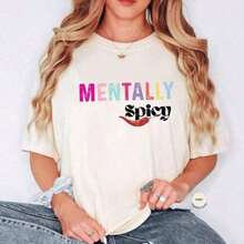 Camisetas de Verano, Camisetas Mentalmente Picantes, Camisetas de Salud Mental, Camisetas Inspiradoras para Mujer, Concientización sobre Salud Mental, Camisetas de Trabajo para Mujer, Camisetas con Cuello Redondo Estampadas, Camisetas Gráficas para Mujer, Ropa de Verano para Mujer, Ropa de Pascua para Mujer, Ropa para Festivales, Ropa de Verano, Ropa de Primavera para Mujer, Ropa para el Día de la Madre, Ropa Holgada y Cómoda, Ropa de Verano de Algodón Puro - Negro 1 - Ver 3