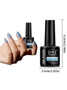 VOKY 2入 藍色系列凝膠指甲油，可浸泡式 UV/LED 7ml/0.24 Fl Oz，經典淺藍星空美甲 - 淺藍色 - 查看 5