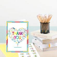 6pcs Rainbow Thank You Cards With Envelopes, Colorful Teacher Appreciation Greeting Cards Bulk, Cute Multi-Color Blank Inside Note Cards For School, Graduation, Staff, Volunteer - View 4