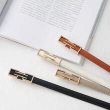 1pc Women's Fashion Personalized Buckle Belt, Korean Versatile Decorative Belt For Jeans, Trousers, Casual Wear - A - View 9