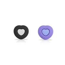 Tapas de silicona para joystick de controlador, diseño de corazón morado y negro, tapas con forma de seta para controlador One - Ver 10