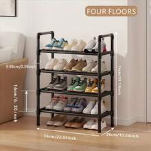 5-Tier Space-Saving Shoe Rack, Durable Metal, Multi-Use For Bedroom, Living Room & Bathroom, Closet Organizer Storage Tool Rack - Disassembled - View 6