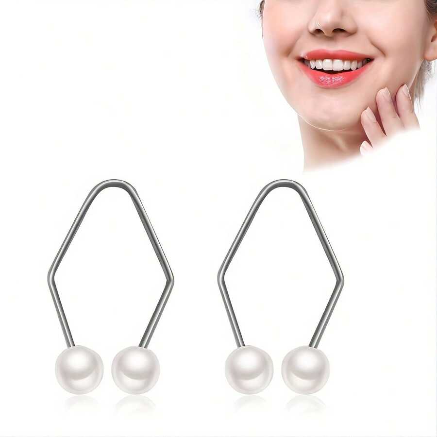 1 Pair Women's Facial Dimple Shaper, Easily Wear To Create Natural Dimples, Creative Body Jewelry Accessory - Multicolor - View 1