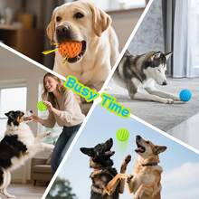 Squeaky Elastic Ball Dog Toy, Honeycomb Shape, Chew Resistant, Teeth Grinding, Suitable For All Dogs To Play And Train - Multicolor - View 4