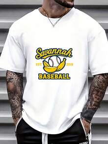 Camiseta Savannah Baseball Team Spirit 180G - Regalo Perfecto para Familiares y Amigos, Est.Camisetas para Fanáticos del Béisbol 2016, Ropa para Fiestas de Equipo, Suaves y Cómodas para Todas las Temporadas - Blanco - Ver 1