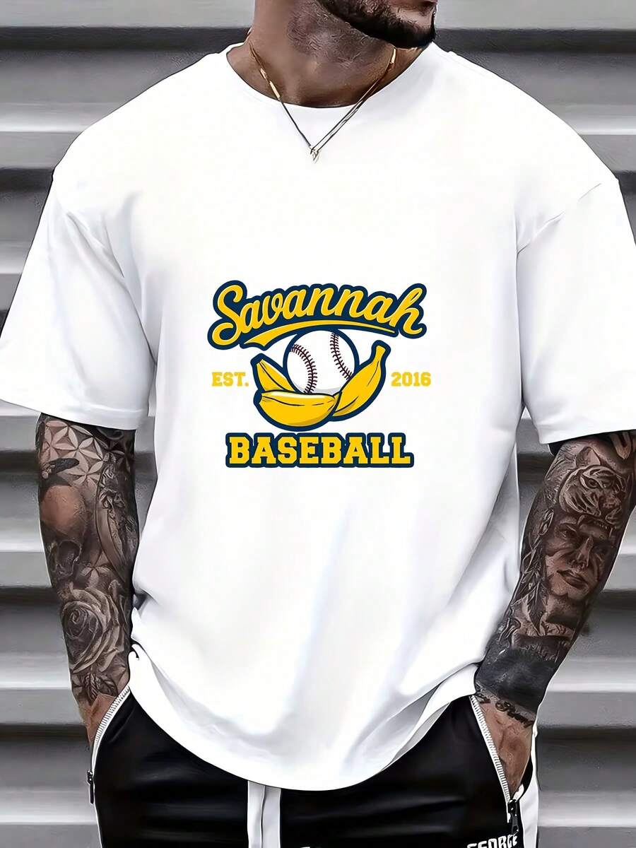 Camiseta Savannah Baseball Team Spirit 180G - Regalo Perfecto para Familiares y Amigos, Est.Camisetas para Fanáticos del Béisbol 2016, Ropa para Fiestas de Equipo, Suaves y Cómodas para Todas las Temporadas - Blanco - Ver 1