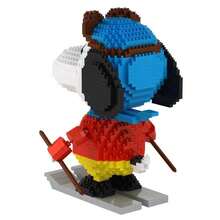 SNOOPY 史努比花生漫画滑雪造型微粒积木单包，1000+块，益智拼装3D模型，成人减压收藏桌面摆件玩具 - 彩色 - 查看 3