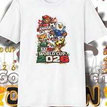 [2026 world cup]Podría presentar una camiseta blanca adornada con un diseño vibrante para la Copa Wod 2026. Camiseta de cuello redondo con estampado Y2K para mujer, vacaciones, primavera, festival, top de mujer, tops de algodón, camiseta, camisas de primavera para mujer..Camiseta deportiva unisex de 220 g, estilo Y2K, ideal para vacaciones de verano. Ligera y transpirable, 100 % algodón puro, con estampado. Corte regular, cuello redondo, estilo casual y versátil. Camiseta de manga corta y cuello redondo para verano. Tejido con elasticidad moderada, cómoda y apta para todas las estaciones. Diseño con estampado único, corte holgado y cómodo. - Blanco - Ver 1