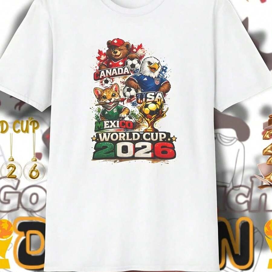 [2026 world cup]Podría presentar una camiseta blanca adornada con un diseño vibrante para la Copa Wod 2026. Camiseta de cuello redondo con estampado Y2K para mujer, vacaciones, primavera, festival, top de mujer, tops de algodón, camiseta, camisas de primavera para mujer..Camiseta deportiva unisex de 220 g, estilo Y2K, ideal para vacaciones de verano. Ligera y transpirable, 100 % algodón puro, con estampado. Corte regular, cuello redondo, estilo casual y versátil. Camiseta de manga corta y cuello redondo para verano. Tejido con elasticidad moderada, cómoda y apta para todas las estaciones. Diseño con estampado único, corte holgado y cómodo. - Blanco - Ver 1