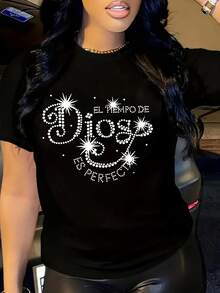 Camiseta de mujer para primavera y verano - Negro - Ver 1