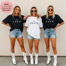 1 Piece Artsadd Bride T-Shirt, Court T-Shirt, Bride T-Shirt, Wedding T-Shirt, Engagement Gift, Bachelorette Party, Bridal Shower, Pre-Wedding, Bride-To-Be T-Shirt, 180g 100% Cotton - 新娘白 - 查看 2