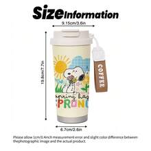 Miniso Cốc giữ nhiệt bằng thép không gỉ cách nhiệt hình Snoopy trong phim Peanuts, có dây đeo cổ tay, nắp lật chống rò rỉ, vòi uống kiêm ống hút, cốc du lịch dùng được cả nóng và lạnh. - Nhiều màu - Xem 3