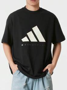 Bộ sưu tập thể thao Adidas Sport Lifestyle, áo thun ngắn tay thoải mái và đa năng dành cho chạy bộ và tập luyện, phù hợp cho các bà mẹ và phụ nữ. - Đen và trắng - Xem 1