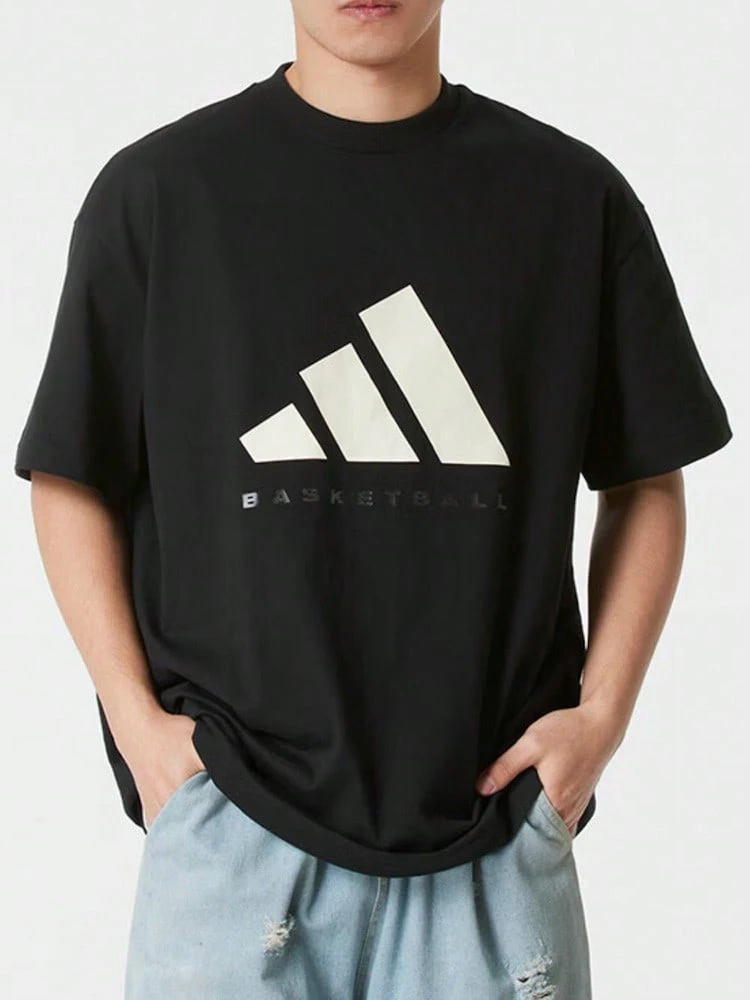 Bộ sưu tập thể thao Adidas Sport Lifestyle, áo thun ngắn tay thoải mái và đa năng dành cho chạy bộ và tập luyện, phù hợp cho các bà mẹ và phụ nữ. - Đen và trắng - Xem 1