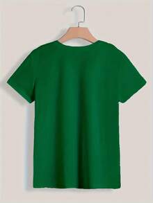 Limited Edition Size, [Trebalena Print T-Shirt] Comfortable Loose-Fitting Women's T-Shirt With Print Although My Body Hurts, I Still Smile Funny T-Shirt For Women - Modern And Colorful Casual Wear And Gift% Lightweight Cotton Short Sleeve With Round Neck, Modern Top For Everyday Wear, Summer. - 綠色 - 查看 3