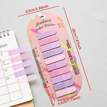 200/400/800/1200/1600pcs Graduated Ruler Index Posters, Self-Adhesive Page Marking Posters, Various Color Book Annotation Labels For Diaries, Daily Schedules, Textbooks And Documents. Perfect For Students, Office Workers And Teachers. Ideal For Note-Taking, Page Marking And Organization. A Great Gift For Those Who Love Stationery On The First Day Of School And In The Office. - one-size - View 5