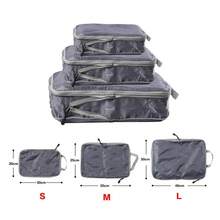 Cubos de embalaje plegables y compresibles, bolsa de almacenamiento de viaje impermeable, maleta de nailon, portátil con bolso, organizador de equipaje DG8U - Rojo - Ver 2