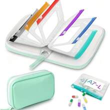Household Daily Waterproof Pill Storage Combination, Practical Reusable Moisture Resistant A8 Pill Pouches Matched With Seven Colored Storage Bags, Intuitive Color Classification Simplifies Daily Item Sorting Process, Smooth Sturdy Closure Brings Convenient Using Experience, Ample Inner Space Fully Satisfies Weekly Medicine Placement Demands, Easy To Carry Around For Daily Outing And Long Distance Travel Use, Functional Daily Organizer For Personal Health Goods Classified Storage - Waterproof Pill Bag Set - Black - View 4