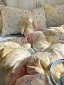 2pcs Polyester Printed Pillowcase Set, Dorm Bedding, Dorm Decor, Home Bedroom, All Seasons, Soft And Breathable Bedroom Bedding (Inner Core Not Included) - Multicolor - View 2