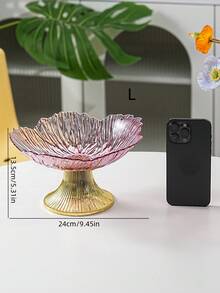 1个优雅花瓣造型托盘，粉色PET材质，金色花茎，经久耐用，适合盛放零食、糖果、水果、坚果——是家居客厅装饰、婚礼和派对的完美之选。 - 粉色 - 查看 12