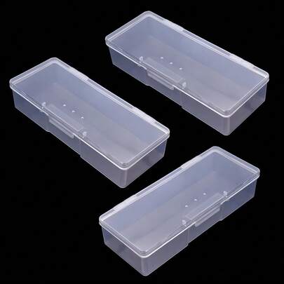 1pc Plastic Storage Personal Box, A Container For Storing Fingernails, Nail Tools, Organizing Box, Manicure Tool Box, Suitable For Nail Care Products (Transparent)