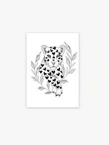 Men's Temporary Tattoo , 1 Sheet Cyberpunk Dark Series Black Heart & Tiger Small Pattern, Realistic & Customizable Tattoo Stickers, Perfect For Men's Fingers & Behind The Ear, Daily Wear Parties Festivals Music Festivals Themed Parties Concerts - Black - View 6