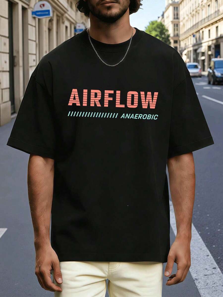 Men Plus Size T-Shirts - Black - View 1
