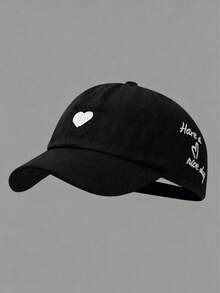 1 pieza Gorra de béisbol con agujero para coleta y bordado de corazón para mujer, sombrero multifuncional para el sol para verano, actividades al aire libre, vacaciones, viajes, accesorios de vestir y regalos, playa, festival - Multicolor - Ver 4