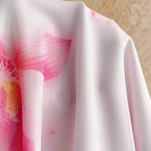 Soqi Women's Clothing  Vestido mini con estampado floral sin espalda y cuello halter para vacaciones casual de mujer - Rosa - Ver 9
