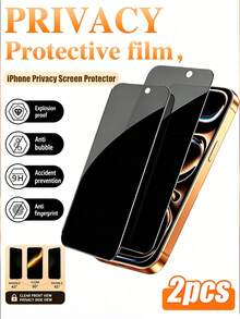 2pcs Premium Privacy Tempered Glass Screen Protector, 9H Hardness Scratch Resistant, Rounded Edge Design For Comfortable Fit, Dust-Proof Design, Privacy Protection, Suitable For Daily Use, Professional Office And Home, Compatible With IPhone 17e/17 ProMax/17 Pro/17 Air/16 ProMax/16 Pro/16/15 ProMax/15 Pro/15/14 ProMax/14 Pro/14/13/12/11 And Other Models - Black - View 28