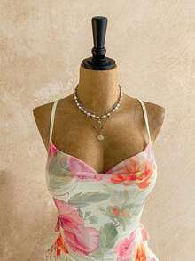 Vestido de verano/primavera casual para vacaciones, boda en la playa, invitado de boda, graduación, brunch, elegante vestido bohemio tropical con volantes, voluminoso, estampado de leopardo, diseño espalda descubierta - Multicolor 2 - Ver 5