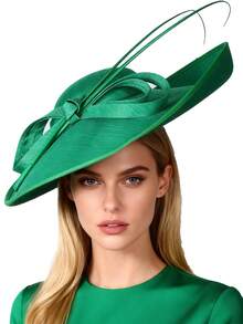 HIMESPORT Royal Women's Sinamay Wedding Hat, Women's Wide Brim Cocktail Party Church Tea Party Dress Soft Felt Hat With Bow - Solid Color - View 22