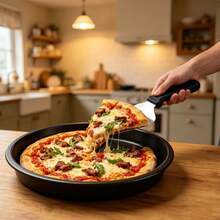 2Pcs Pizza Baking Tool Set, 7 Inch Round Non-Stick Pizza Pan With Non-Slip Pizza Peel, Easy Clean Multi-Purpose Baking Tray For Pizza Cake Dessert Cheese, Household Oven Baking Supplies For Family Party Back To School Baking - View 2