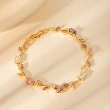 1 chiếc vòng tay dây lá màu tím hoàng gia tự nhiên, quà tặng dự tiệc cho phụ nữ - ST-485 - Xem 1