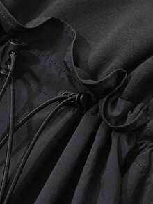 xheDAZY Vestido holgado y casual con cintura ceñida y manga larga para mujer, vestido largo de otoñoxhe - Negro - Ver 7