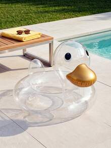 1pc Transparent Clear Duck Shaped Inflatable Swimming Ring, Summer Beach Pool Party Leisure Float - Multicolor - View 5