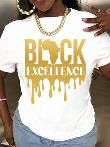 Camisetas de Mujer Excellence Africa Drip Gold, Ideales para Fiestas, Cumpleaños, Regalos para el Mes del Orgullo y Uso Diario. Camiseta de Algodón - Blanco - Ver 10
