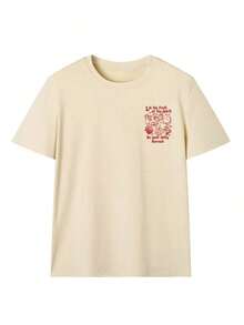 Camiseta holgada de estilo retro cristiano para mujer, cómoda y enérgica camiseta de cuello redondo con estampado de "Fruto del Espíritu" y versículo bíblico, estilo pastoral viral de INS, adecuada para el de agricultores, brunch, reuniones de la iglesia y quehaceres diarios de verano casual - Albaricoque - Ver 3