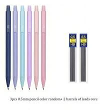 0.5mm/0.7mm 彩色自動鉛筆，三角握把設計，極簡風格，耐用鉛芯，適合日常書寫、繪圖、日記、學校、辦公室、藝術創作，節日禮物/生日禮物 - 鉛筆 - 查看 11