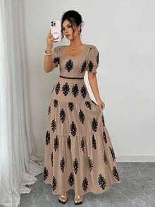 Vestido de verano para mujer, de manga corta, de moda - Cafetería - Ver 4