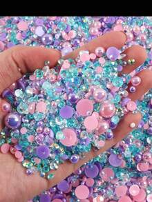 Mixed Half-Round Pearl Resin Rhinestone Flat Pearls, DIY Jewelry Craft Materials, Suitable For Phone Cases, Makeup Mirrors, Cups, Shoes Decoration - A - View 12