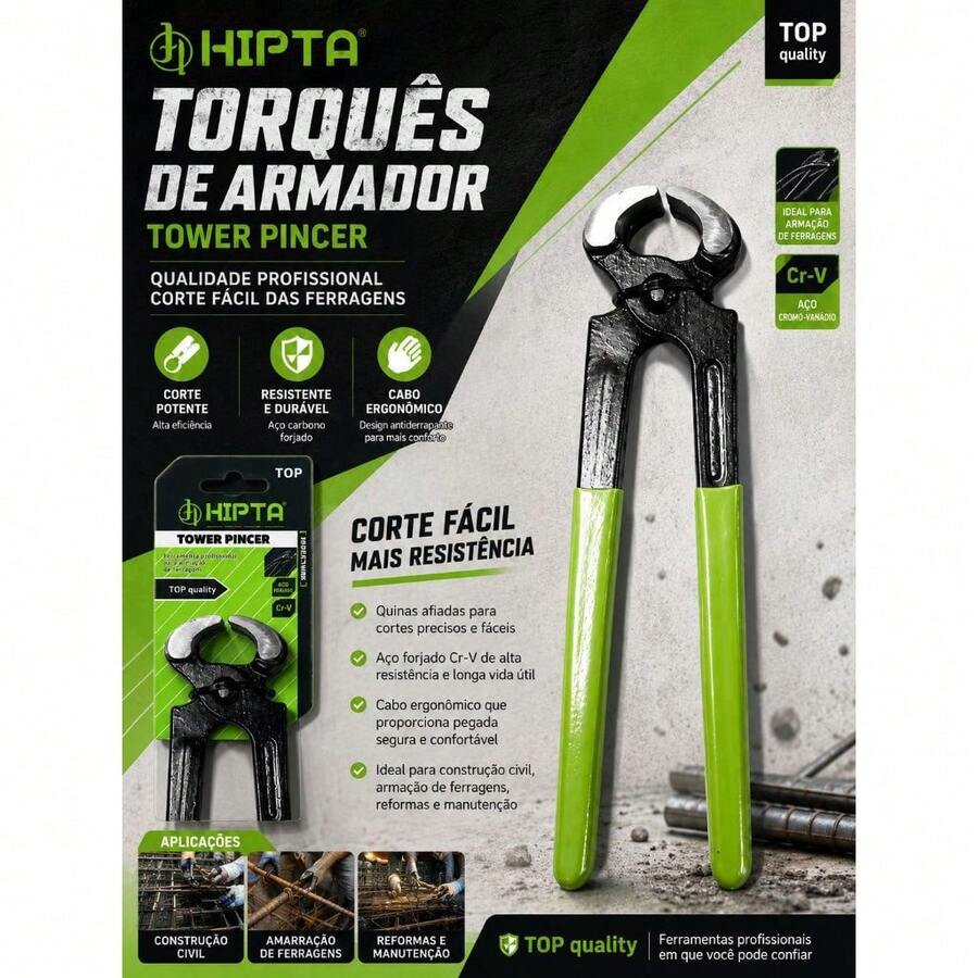 Alicate Turquesa Profissional Resistente Torquês Corta Arames Construção 8" Polegadas - kit c/3 alicate turquesa - Visão 1