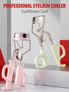 OEIEZ Eyelash Curler Lash Curler Fit All Eye Shapes Sunflower Curved Lashes No Pinch Non-Slip Wide Handle 2 Colors For Beginner Daily Makeup - Multicolor - View 2