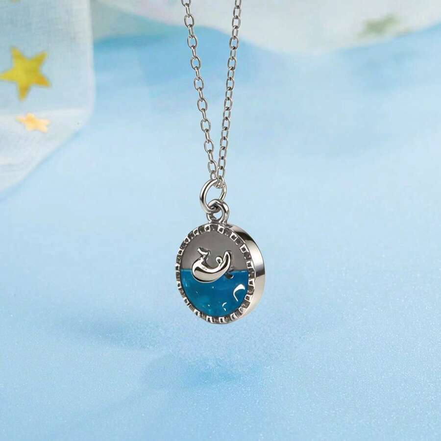 Dây chuyền thời trang nữ hình cá voi dễ thương với mặt dây chuyền cá voi nhỏ, dây đeo xương quai xanh. - Nhiều màu - Xem 1