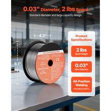 Flux Core MIG Welding Wire, E71T-GS 0.03-Inch 2 LBS, Gasless Mild Steel Welding Wire With Low Spatter For All Position Arc Welding, Self-Shielded For Outdoor Use (Pack Of 3 Rolls) - E71T-GS 0.03-inch 2 LBS, 3 Rolls - 查看 2