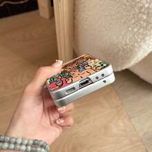 1个卡通人物PC折叠手机壳，兼容三星Galaxy Z Flip7/ZFlip6/ZFlip5/ZFlip4/ZFlip3，皮革保护套 - 彩色 - 查看 5