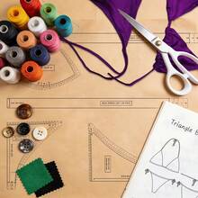 Triangle Bikini Set Sewing Pattern, Physical Kraft Paper Template And Paper Instructions, 15 Inclusive Sizes (US 2-30/EU 32-60), Simple DIY Two Pieces Swimsuit Template Suitable For Summer Beach Vacation, Pool Party And Holiday Wear, DIY Spaghetti Strap Swimsuit Template | Handmade Project For Honeymoon And Bachelorette Party - A - View 5