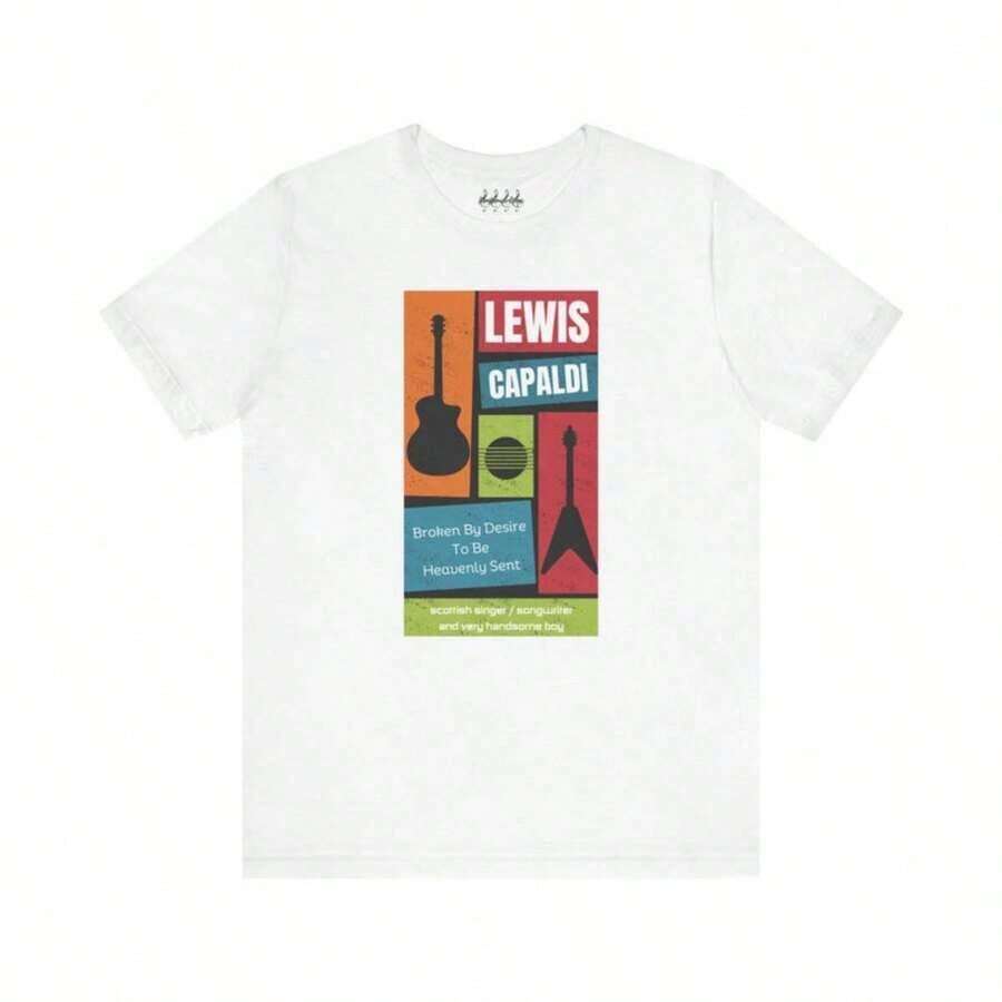 Camiseta con póster retro de Lewis Capaldi – Diseño exclusivo para fans Adecuado como regalo. playera de mujer. blusas>elegantes. boho chic,Top de mujer suave, transpirable y cómodo, ideal para primavera, verano y otoño, perfecto para vacaciones, viajes y uso diario. - Blanco 9 - Ver 1