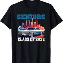 Camisetas de Algodón de Lujo con Estampado Gráfico de la Clase de 2026 para Hombre y Mujer, Manga Corta, Ropa de Moda Urbana de Verano - Negro 5 - Ver 11